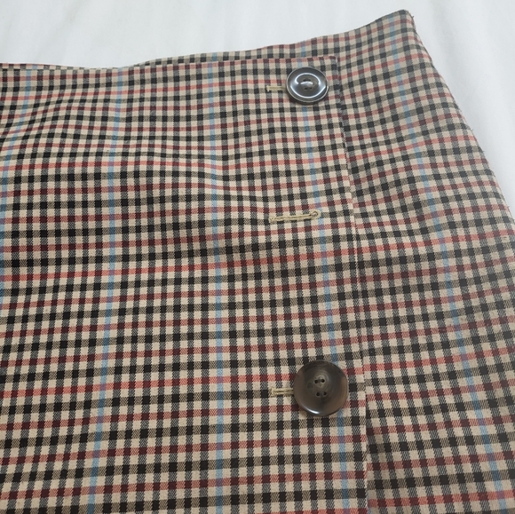 Ann Taylor Factory Plaid Faux Wrap Skirt - Picture 3 of 4
